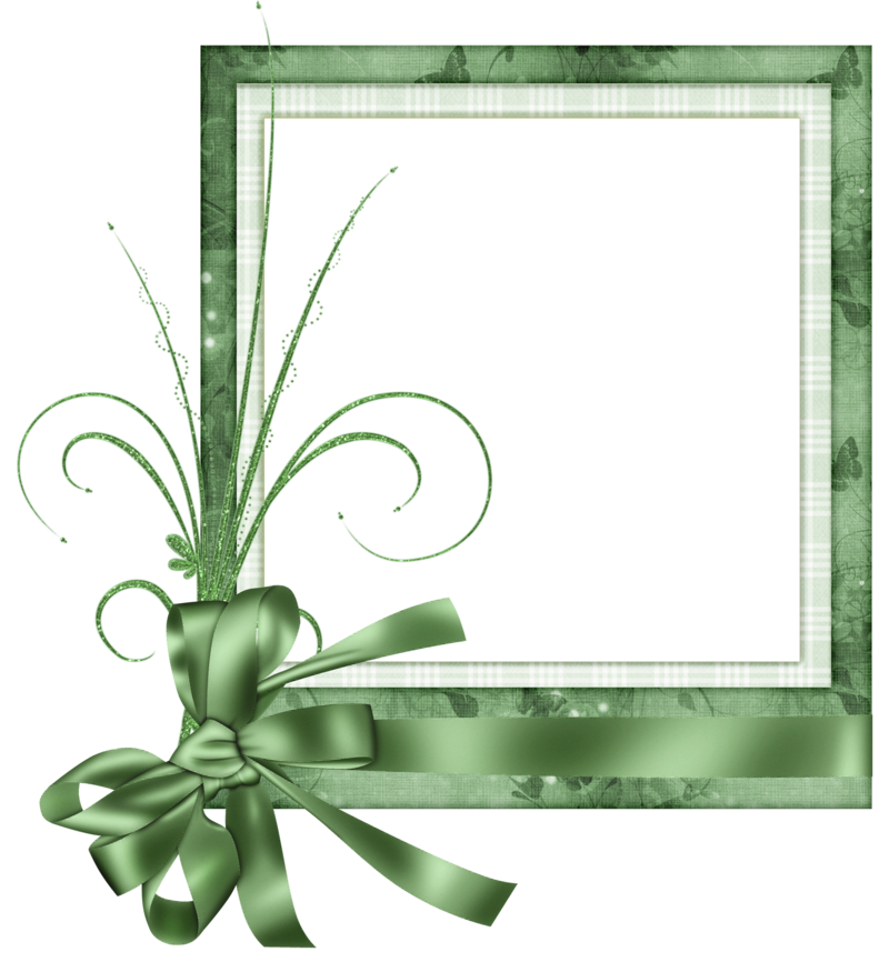 Cute_Green_Transparent_Frame_with_Bow.png