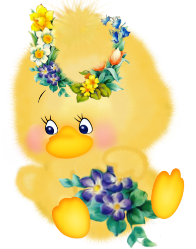 Duck_with_Flowers_Clipart.png