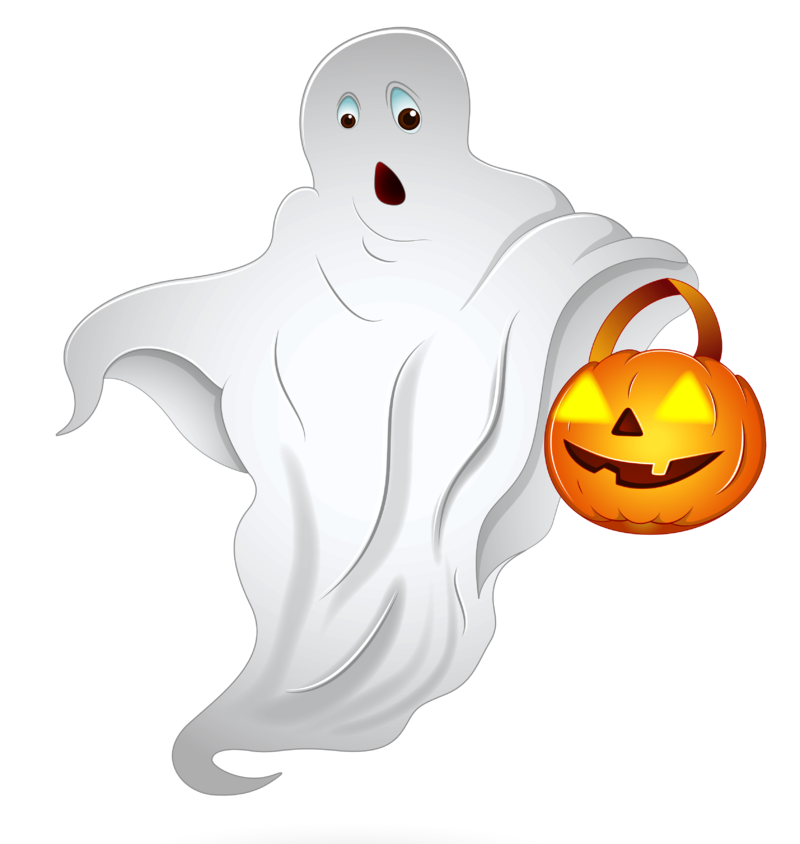 Halloween_Ghost_with_Pumpkin_Basket_PNG_Clipart.png