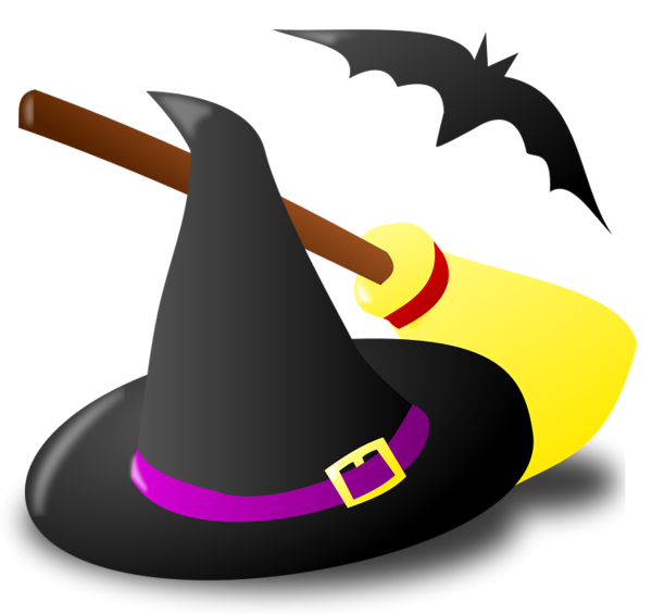 Halloween_Witch_Hat_Broom_and_Bat_PNG_Clipart_1.png