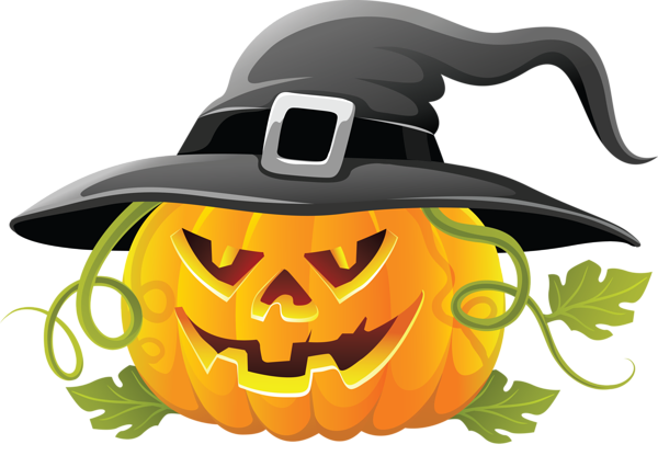 Large_Transparent_Halloween_Pumpkin_with_Witch_Hat_Clipart.png