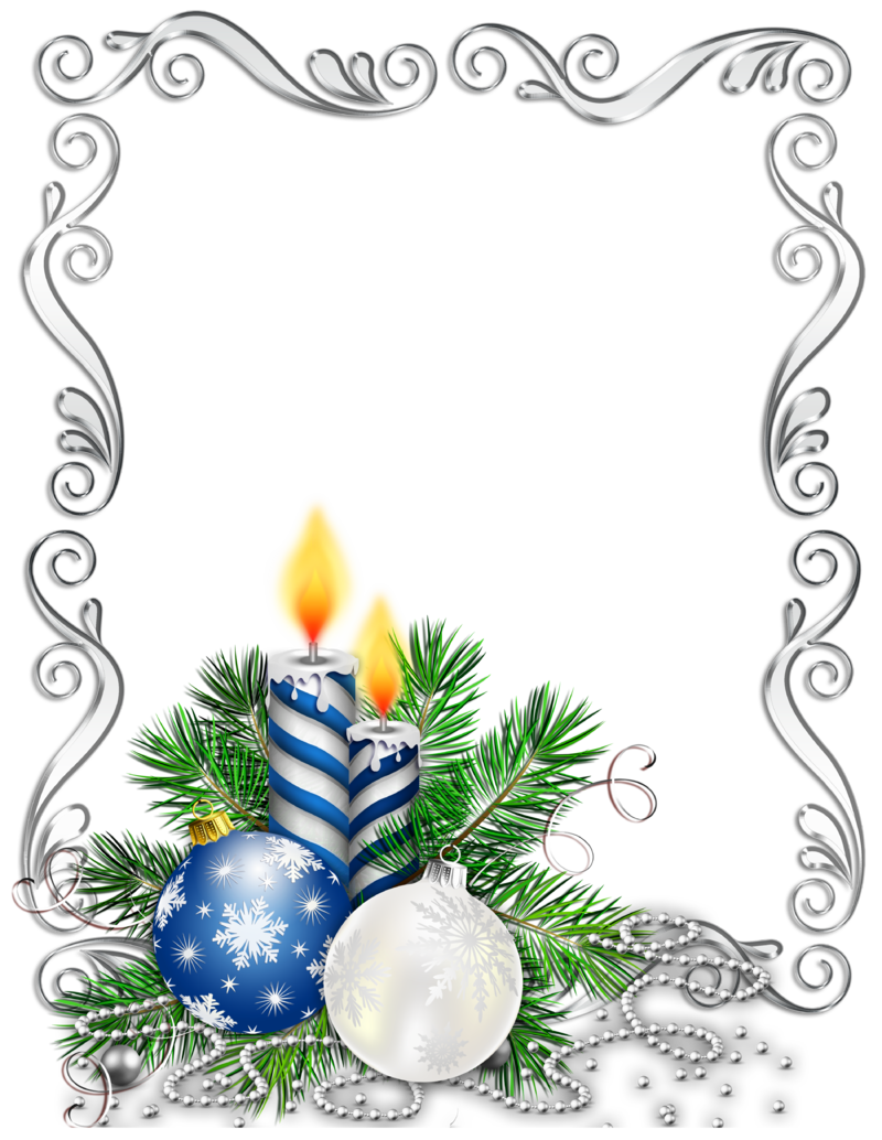 Large_Transparent_Silver_Christmas_Photo_Frame_with_Blue_Candles_and_Christmas_Balls.png