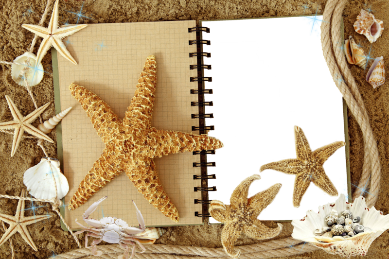 Notebook-Photo-Frame-with-Starfishes-and-Seashells-on-Sandbeach.png