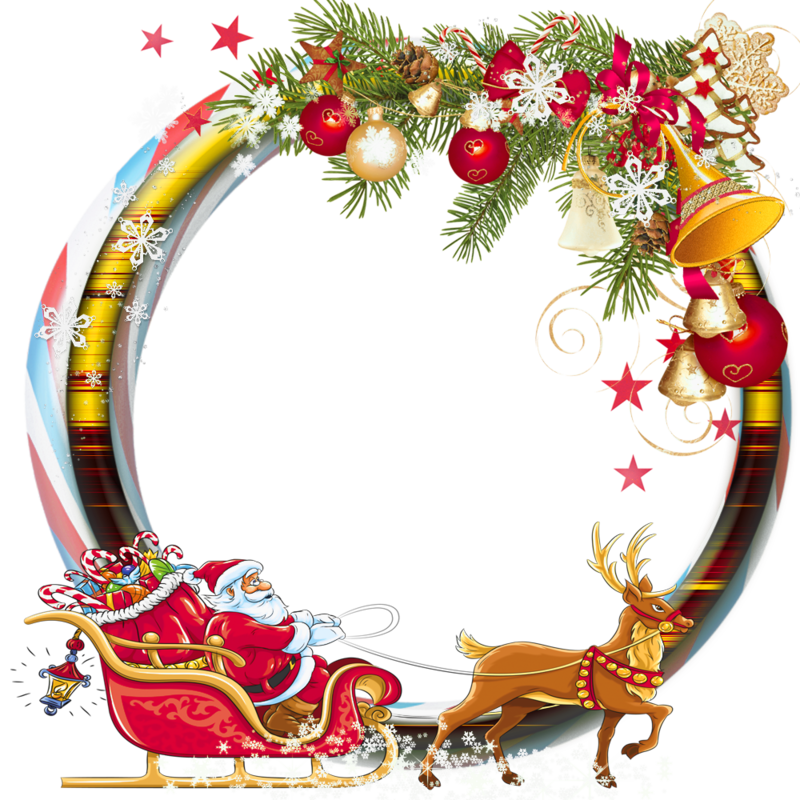Round_Transparent_PNG_Christmas_Photo_Frame_with_Santa_Sleng.png
