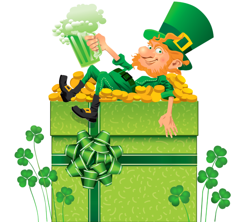 St_Patricks_Day_Decor_with_Shamrocks_and_Leprechaun_PNG_Clipart.png