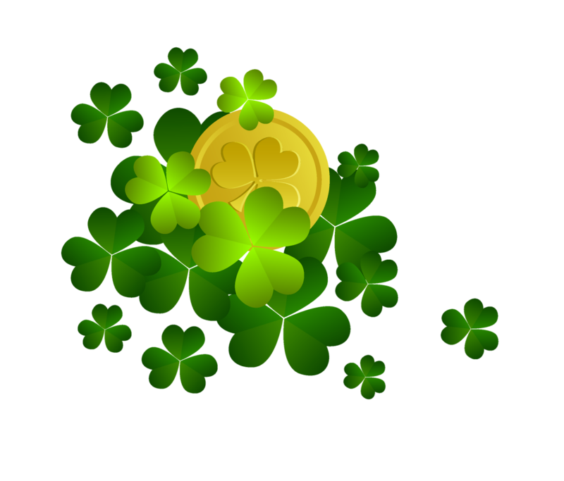 St_Patricks_Shamrocks_with_Coin_Decor_PNG_Clipart.png