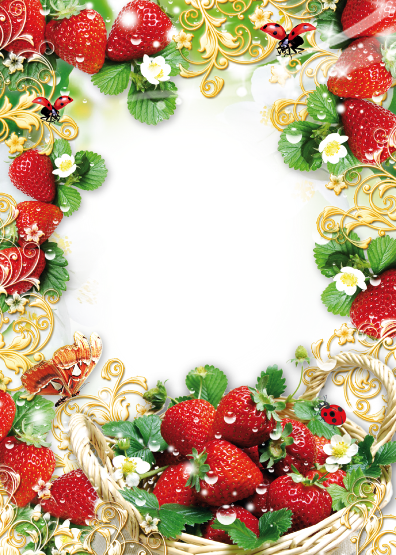 Summer-Photo-Frame-Ripe-Strawberry.png