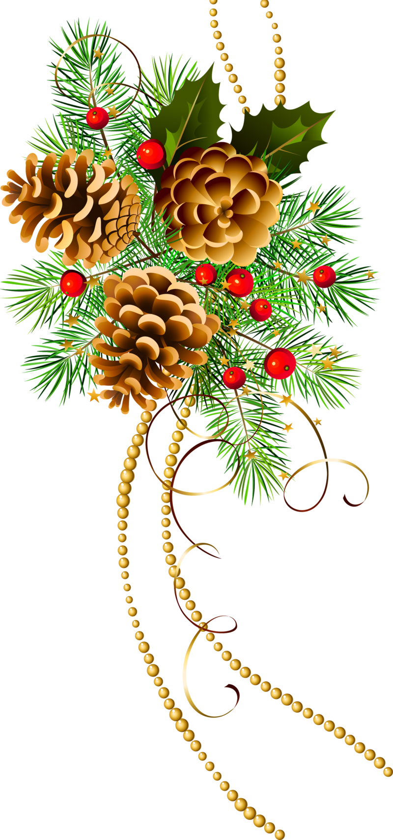 Three_Christmas_Cones_with_Pine_Branch_Clipart_1.png