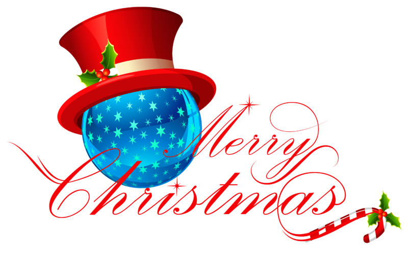 Transparent_Merry_Christmas_with_Blue_Ornament_Clipart.png