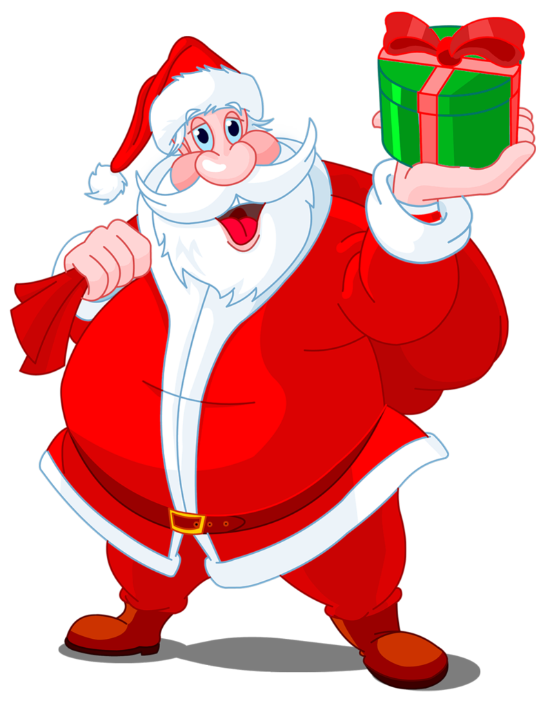 Transparent_Santa_Claus_with_Green_Gift_PNG_Clipart.png