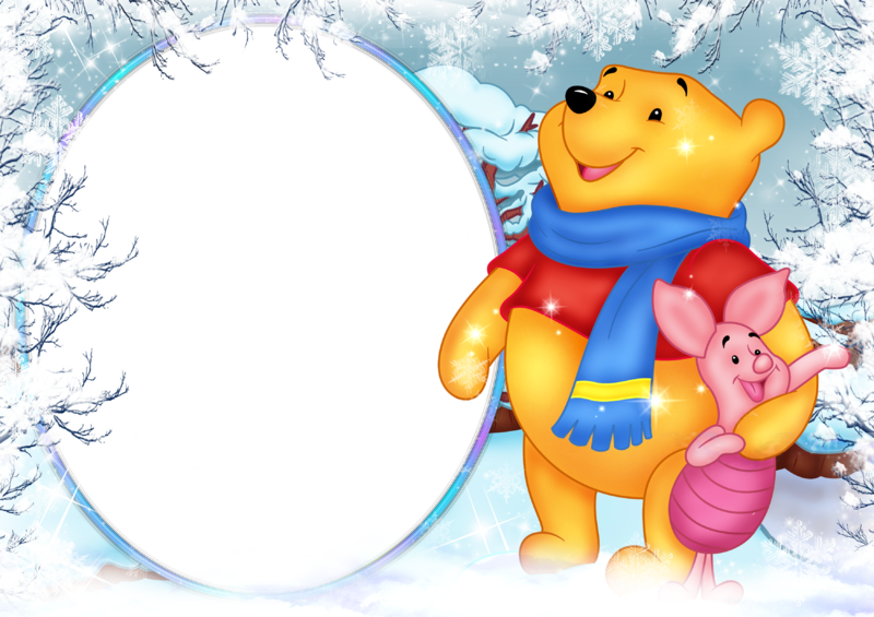 Winnie_the_Pooh_Winter_Holiday_PNG_Photo_Frame.png