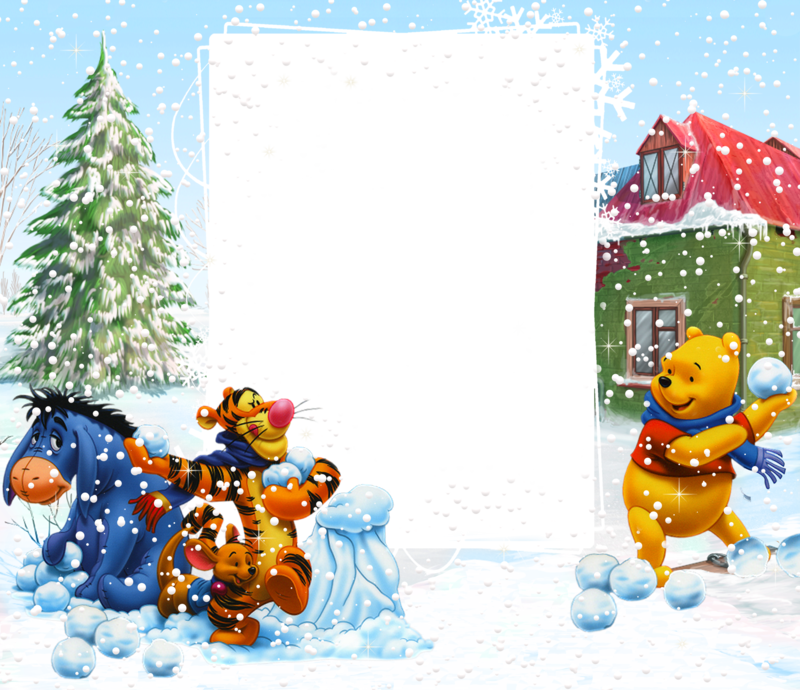 Winnie_the_Pooh_Winter_PNG_Kids_Frame.png