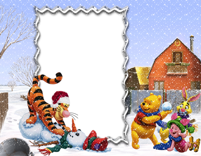 Winnie_the_Pooh_and_Friends_Winter_Holiday_PNG_Kids_Frame.png