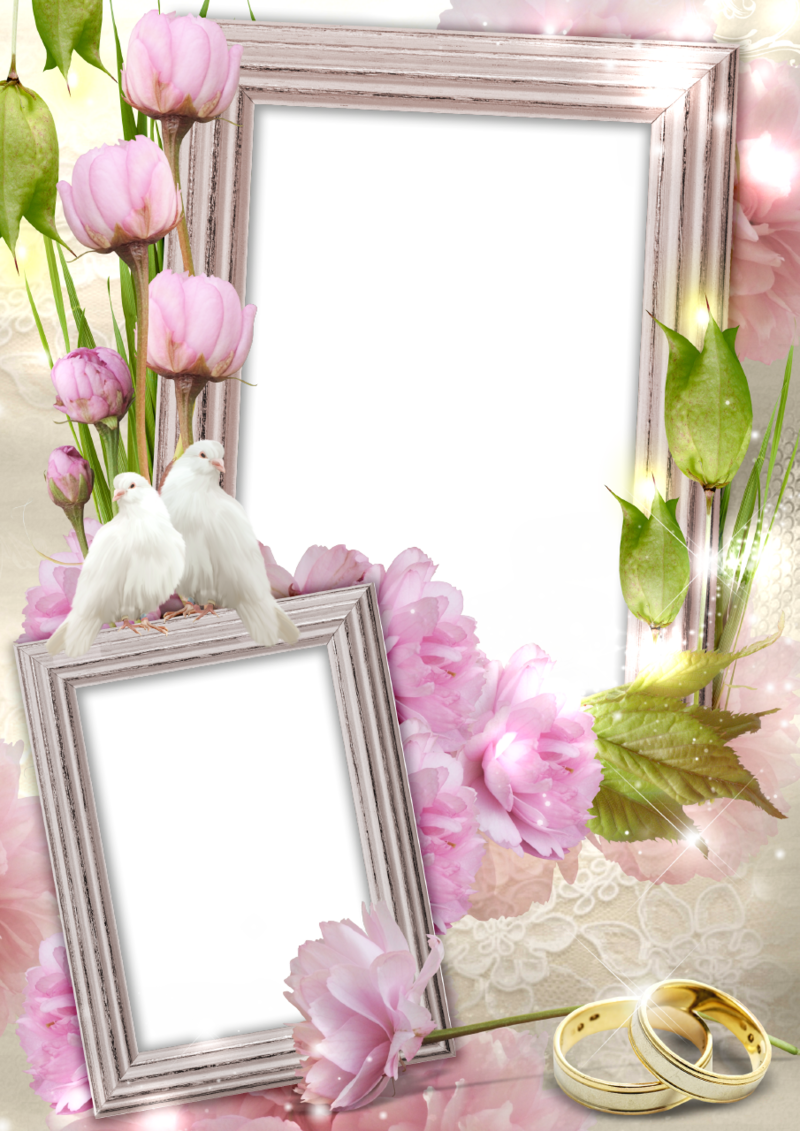 Wood-Photo-Frame-with-Pink-Flowers-and-Two-Doves.png
