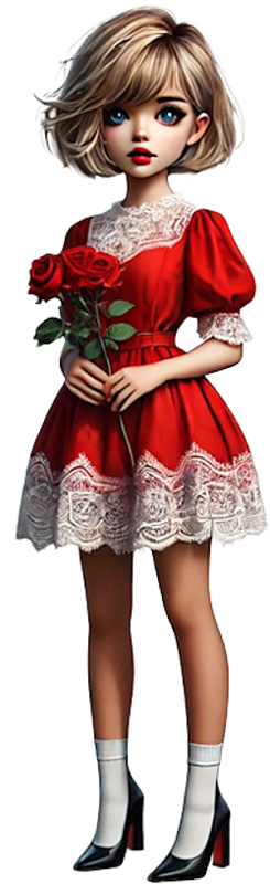 TUBE FILLE AVEC DES FLEURS 4