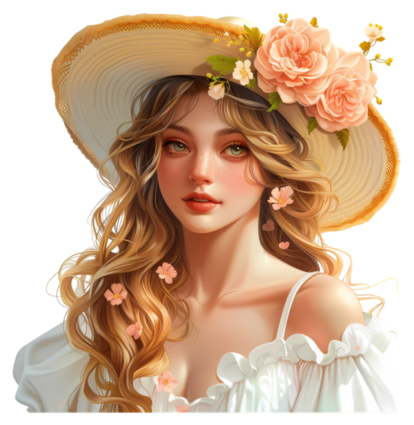 TUBE FILLE AVEC DES FLEURS 4