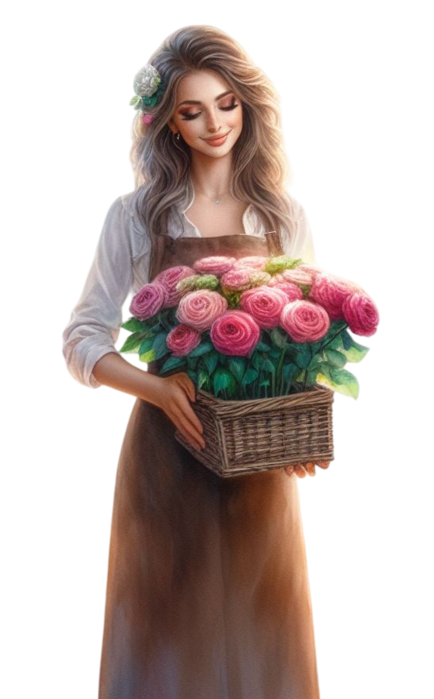 TUBE FILLE AVEC DES FLEURS 5