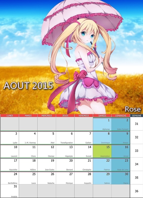 CALENDRIER AOUT 2015