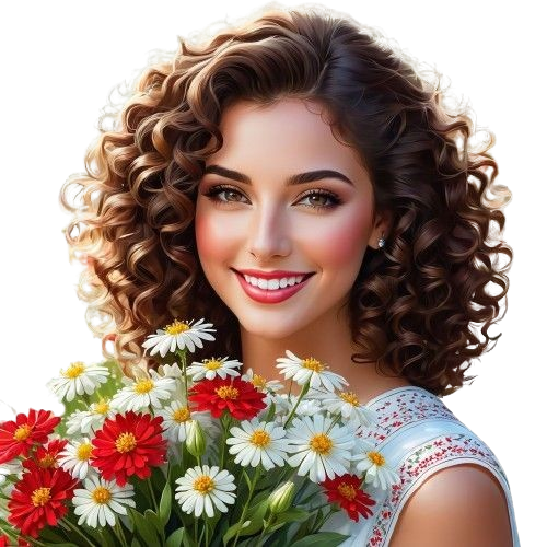 TUBE FILLE AVEC DES FLEURS 4