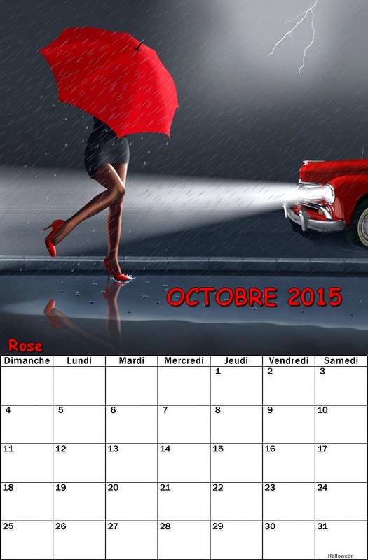 CALENDRIER OCTOBRE 2015