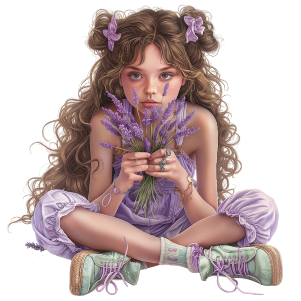 TUBE FILLE AVEC DES FLEURS 5