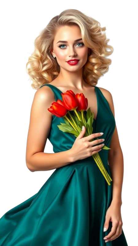 TUBE FILLE AVEC DES FLEURS 4