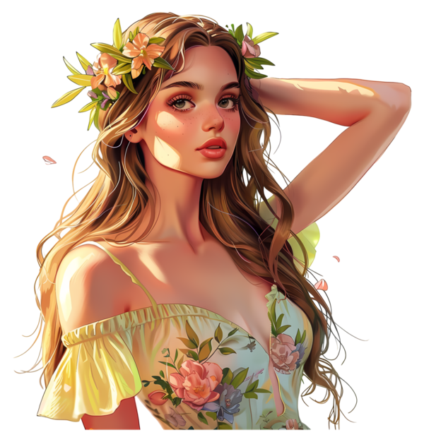 TUBES FILLE AVEC DES FLEURS 5