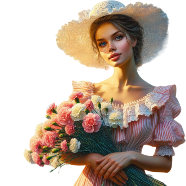 TUBE FILLE AVEC DES FLEURS 5