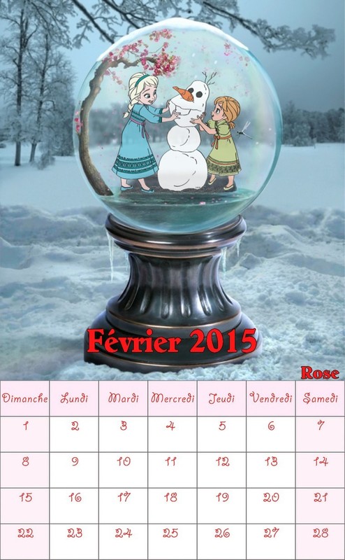 CALENDRIER FEVRIER 2015