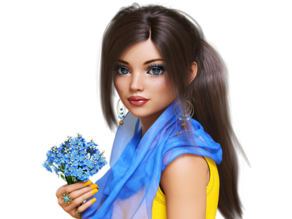 TUBES FILLE AVEC DES FLEURS 5