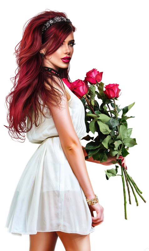TUBE FILLES AVEC DES FLEURS 5