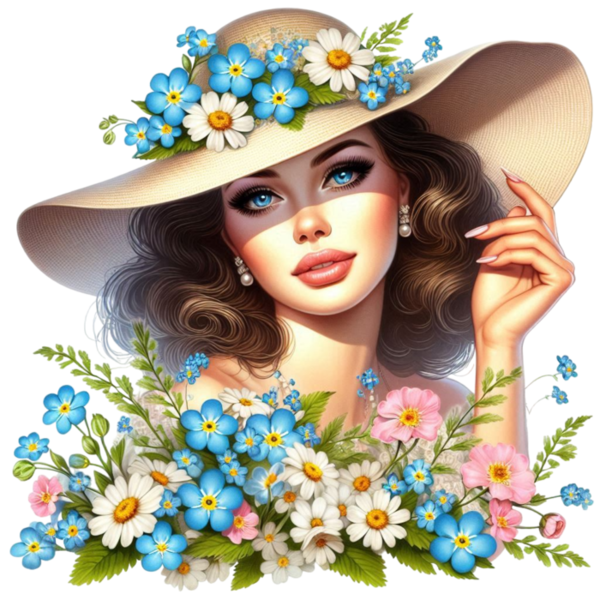 TUBE FILLE AVEC DES FLEURS 5