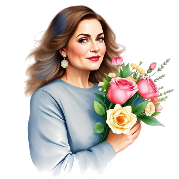 TUBE FILLE AVEC DES FLEURS 5