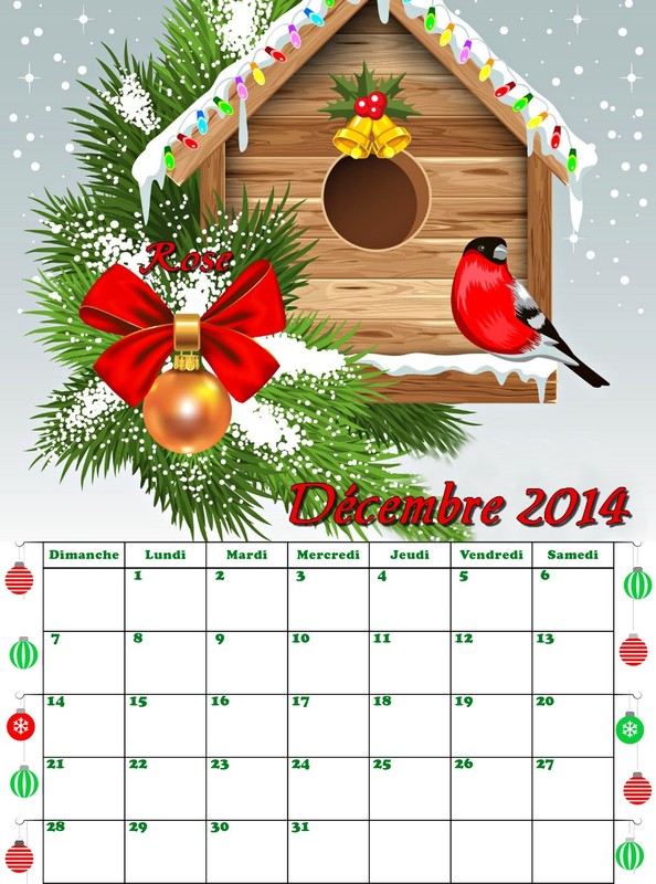 CALENDRIER DECEMBRE 2014