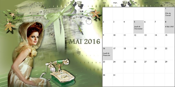 CALENDRIER MAI 2016