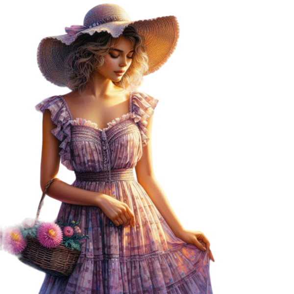 TUBE FILLE AVEC DES FLEURS 5