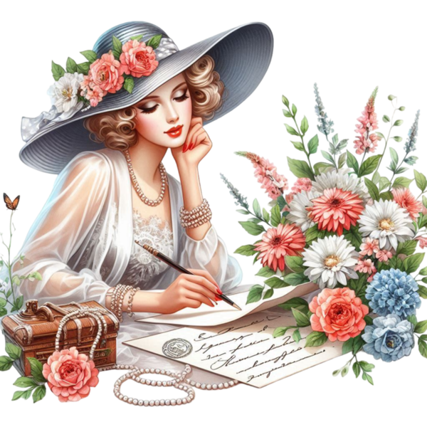 TUBE FILLE AVEC DES FLEURS 5