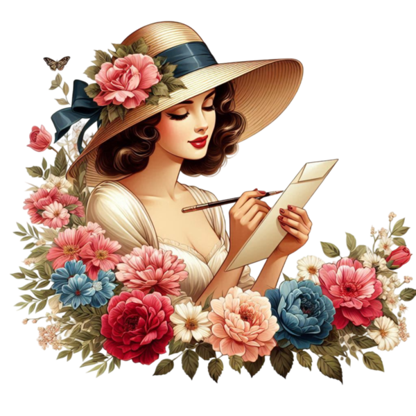 TUBE FILLE AVEC DES FLEURS 5