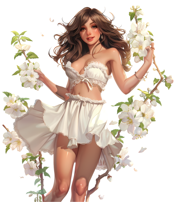 TUBES FILLE AVEC DES FLEURS 5