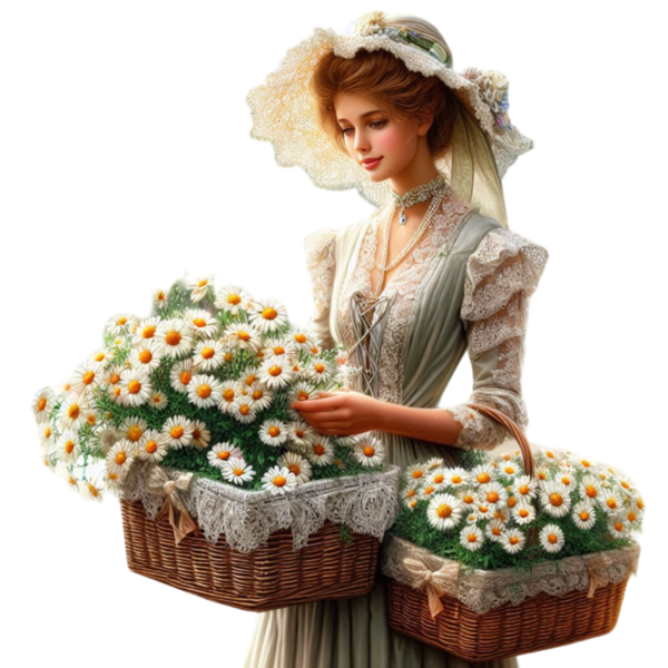 TUBE FILLE AVEC DES FLEURS 5