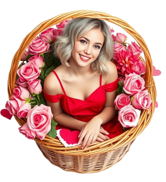 TUBE FILLE AVEC DES FLEURS 5