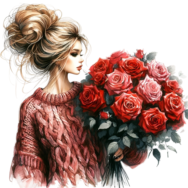 TUBE FILLE AVEC DES FLEURS 5