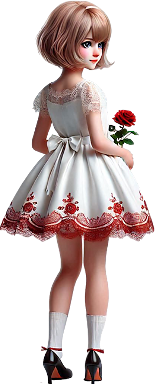 TUBE FILLE AVEC DES FLEURS 4
