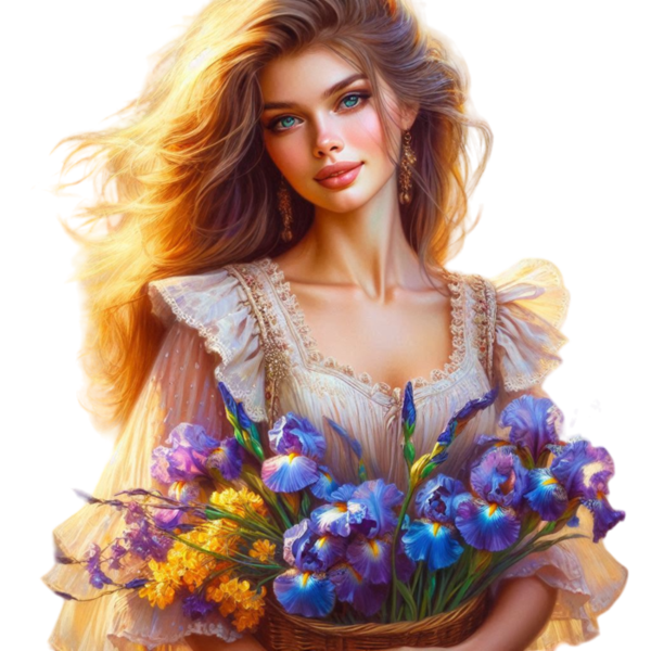 TUBE FILLE AVEC DES FLEURS 5