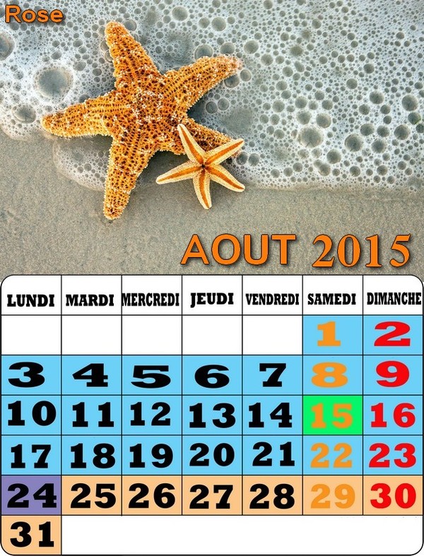 CALENDRIER AOUT 2015