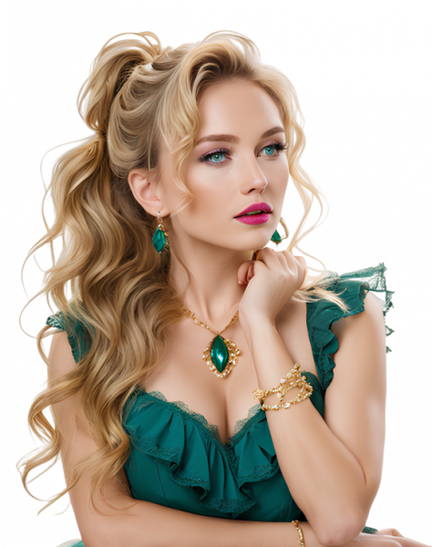 woman-with-wavy-blonde-hair-in-a-messy-ponytail-strands-of-hair-across-her-face-wearing-a-short-gr-1